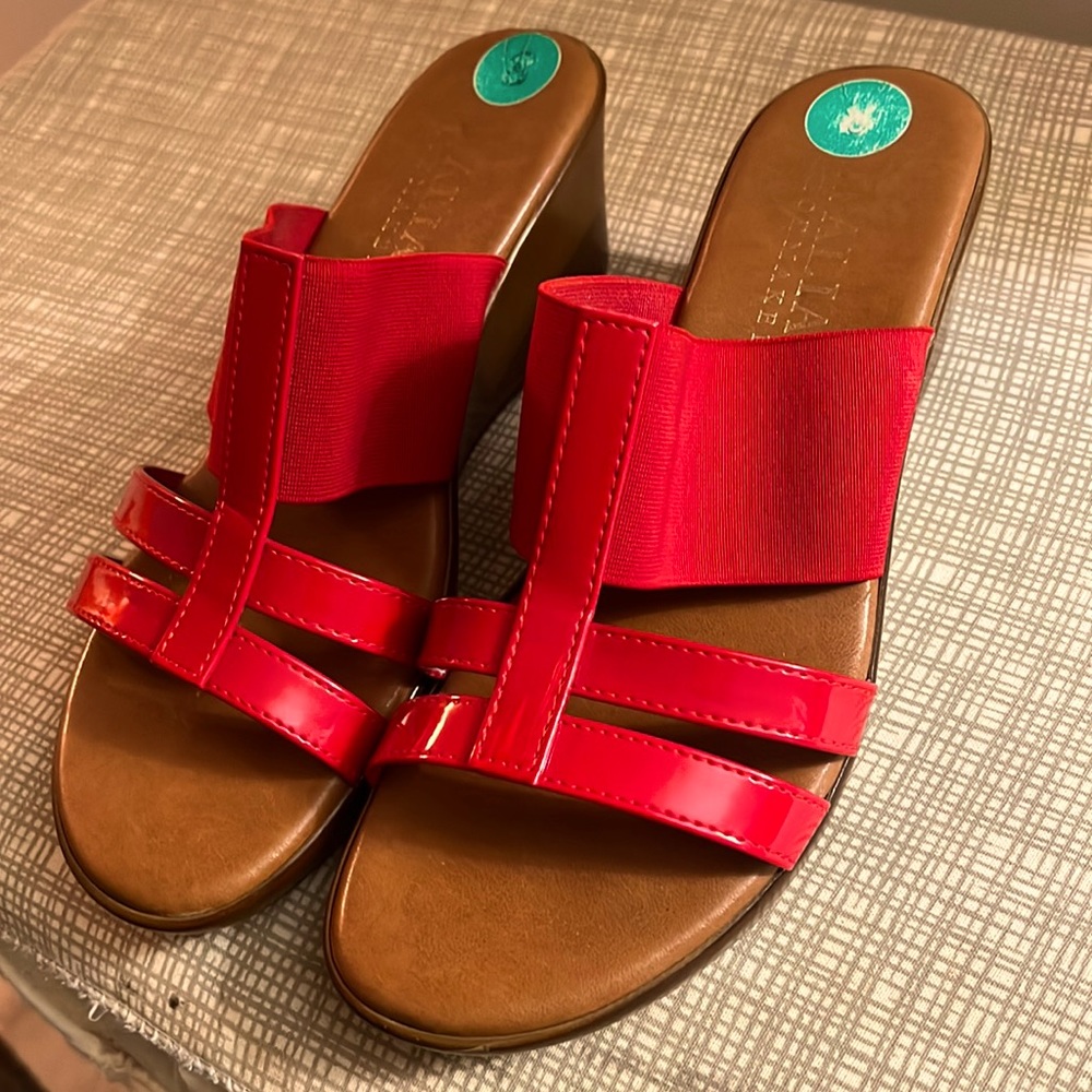 Red Italian shoemaker sandals
